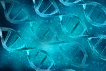 3d render of dna structure, abstract background