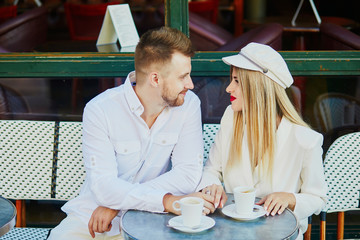 Romantic couple having a date in Paris