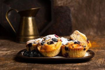 Muffins with berry fruit