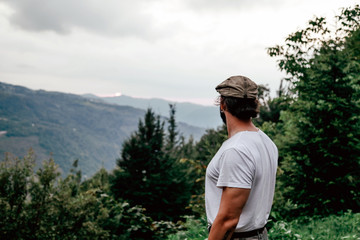 handsome man in the forest