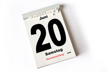 20. Juni 2020 Sommeranfang