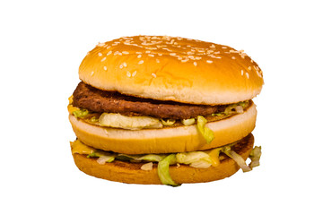 Fresh hamburger isolated on the white background