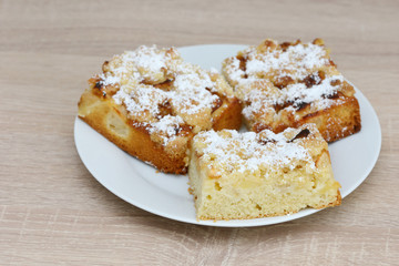 apple cake standing on table