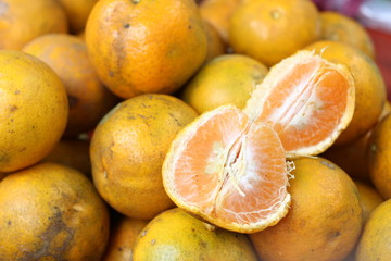tangerine with selective focus, thai fresh fruit 