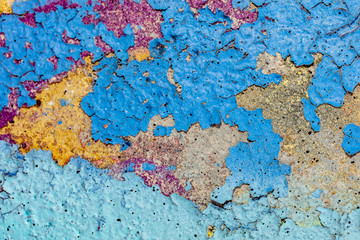 abstract colored texture. Old scratches, stain, paint splats, spots on the wall