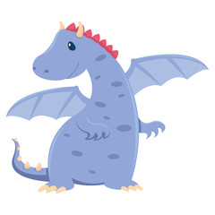 Fat dragon baby in white background