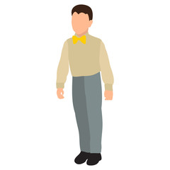 vector, isolated, flat style, child, without a face