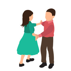 vector, isolated, flat style, children dancing, kindergarten