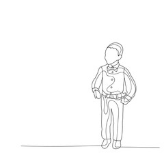 isolated, sketch, simple lines boy