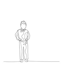 vector, isolated, sketch, simple lines boy