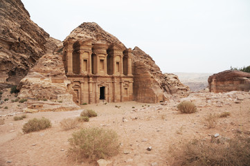 The Monastery is one of the legendary monuments of Petra. Similar in design to the Treasury but far bigger (50m wide and 45m high), it was built in the 3rd century BCE as a Nabataean tomb.