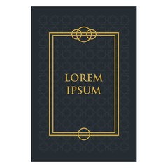 Collection of design elements,labels,icon,frames, for packaging,design of luxury products.Made with golden foil.Isolated on black background. 