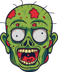 Naklejka premium Cartoon zombie head 