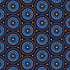 Aboriginal art vector seamless background.