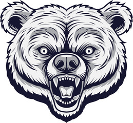 Angry bear head mascot