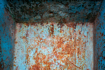 Rusty blue and red curved texture