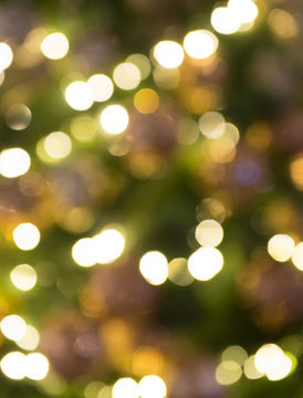 Glittering LED Christmas lights on Christmas tree
