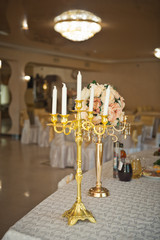 Banquet hall waiting for guests with tables 1515.