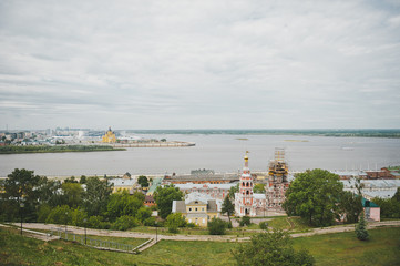 View of Nizhny Novgorod at the confluence of the Volga and Oka 1523.