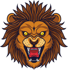 Angry lion head mascot