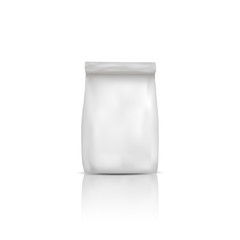 White paper package Isolated on white background. Vector mockup.