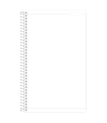 Empty white wire bound note book legal paper format vector mock-up