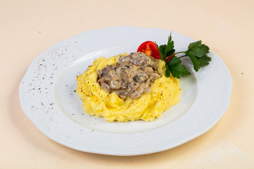 Beef Stroganoff with potato