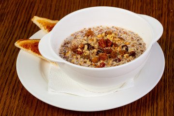 Buckwheat porridge with nuts