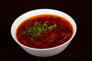 Borsh soup with meat