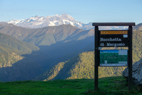 Lookout for the white mountains of northern Italy