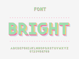 Bright font. Vector alphabet 