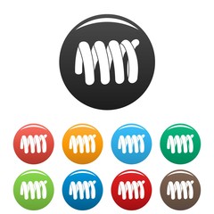 Elastic spring coil icons set 9 color vector isolated on white for any design