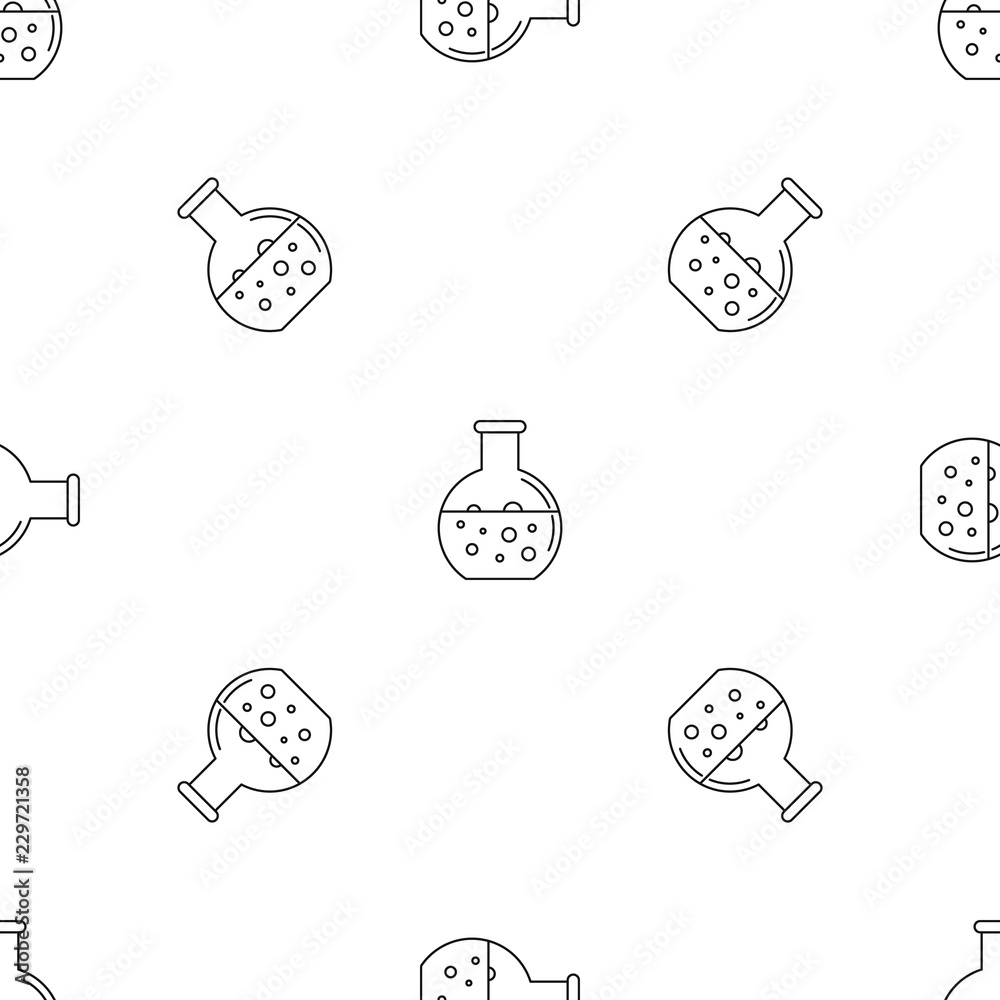 Poster chemical round flask pattern seamless vector repeat geometric for any web design