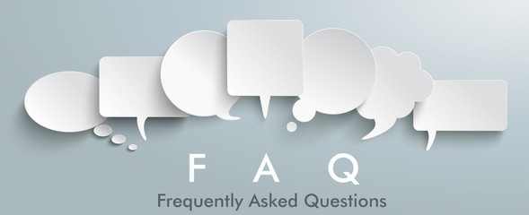 White Paper Speech Balloons FAQ Header