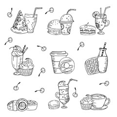 Black and white seamless vector pattern