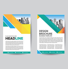 Business abstract vector template. Brochure design, cover modern layout, annual report, poster, flyer in A4 with colorful triangles, geometric shapes for tech, science, market with light background