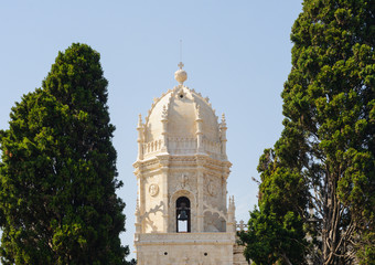 Fototapeta na wymiar Belfry of Jeronimos monastery, Lisbon, Portugal