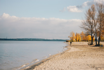 beach in autumn