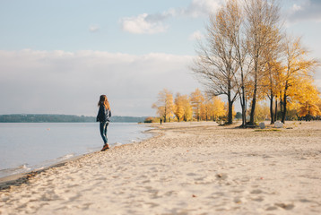 walking on the beach