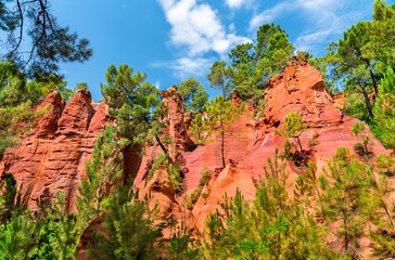 Ochre hills at Roussillon in Provence, France