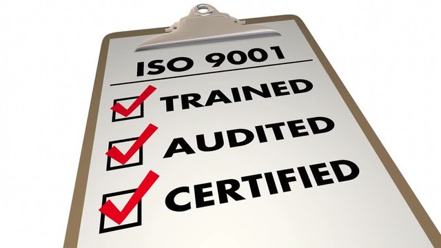 ISO 9001 Checklist Clipboard Certification 3d Animation