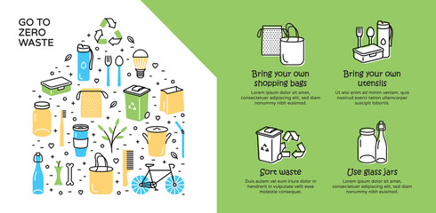 Vector Zero Waste Illustration Banner