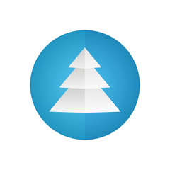 Obraz premium Christmas Tree Icon Blue Circle