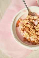 healthy breakfast with crunchy