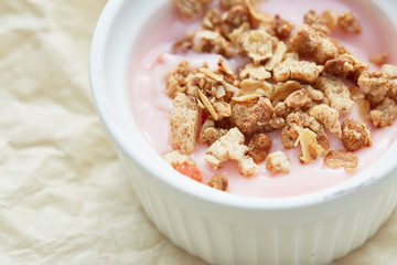 healthy breakfast with crunchy