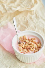 healthy breakfast with crunchy