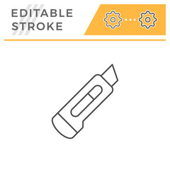 Stationery knife line icon