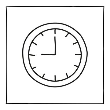 Doodle wall clock watch icon