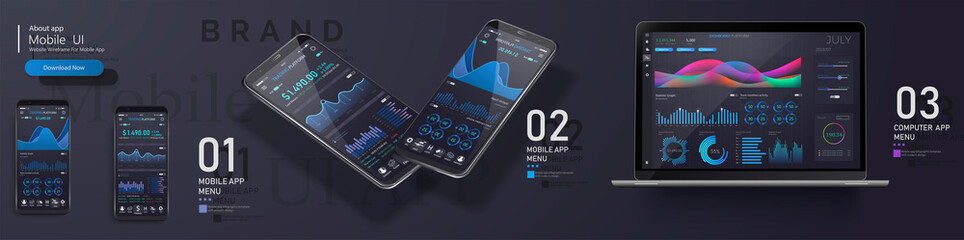 	 Market trade. Binary option. Trading platform, account. Press Call and Win transaction. Money Making, business. Market analysis. Investing. Screen of user interface for phone, laptop, 