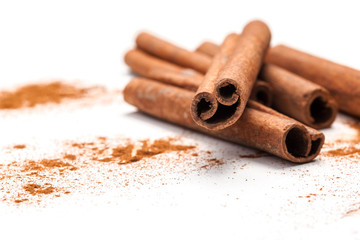 cinnamon isolated on white background